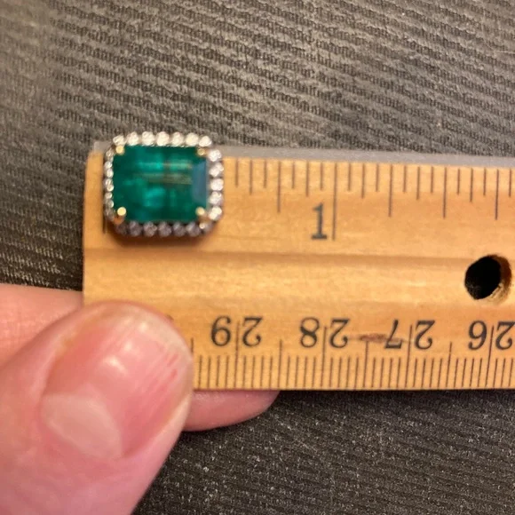 3.19 Carat Natural Emerald 14k diamond charm *CHARM ONLY* - Picture 8 of 16